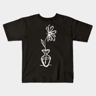 Flower in Vase Doodle White Kids T-Shirt